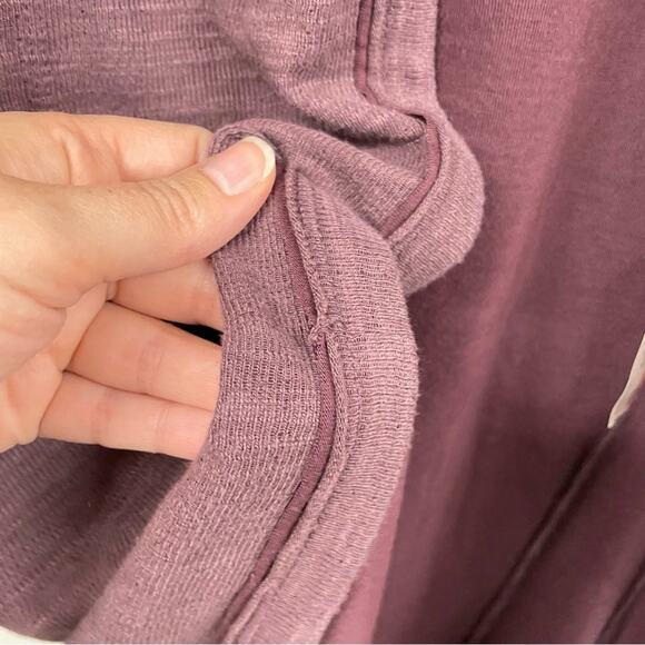 Free People Beach Dusty Mauve Long Line Cardigan Sweater Duster XS Oversized - Picture 10 of 11